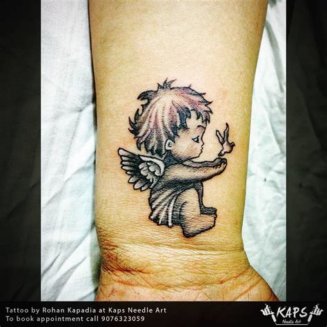 tatuajes de angelitos bebes para mujer|Tatuaje de angel bebes